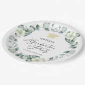 Groene Eucalyptus Botanische Afstudeerfeest Papieren Bordje (Gekanteld)