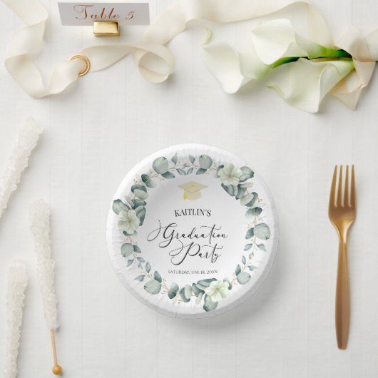 Groene Eucalyptus Botanische Afstudeerfeest Papieren Kommen (Huwelijk)