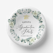 Groene Eucalyptus Botanische Afstudeerfeest Papieren Kommen (Voorkant)