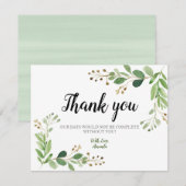 Groene eucalyptus botanische bedankkaart (Voorkant / Achterkant)