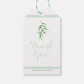 Groene Eucalyptus Botanische bladeren Rustic Weddi Cadeaulabel (Voorkant)