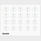 Groene Eucalyptus Botanische bladeren Rustic Weddi Ronde Sticker (Vel)