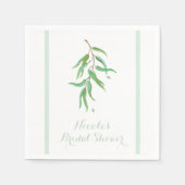 Groene Eucalyptus Botanische bladeren Rustic Weddi Servet (Voorkant)