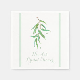 Groene Eucalyptus Botanische Bladeren Rustieke Bru Servet