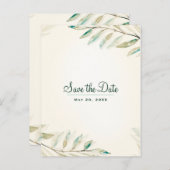 Groene Eucalyptus Botanische bladeren sparen de Da Aankondigingskaart (Voorkant / Achterkant)