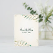 Groene Eucalyptus Botanische bladeren sparen de Da Aankondigingskaart (Staand voorkant)