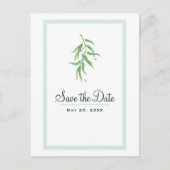 Groene Eucalyptus Botanische bladeren sparen de Da Aankondigingskaart (Voorkant)