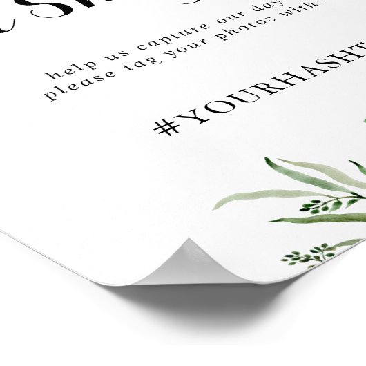 Groene Eucalyptus botanische bruiloft Oh onverwach Poster (Hoek)