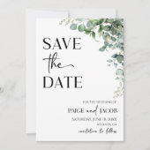Groene Eucalyptus Botanische Bruiloft Save The Dat Date (Voorkant)