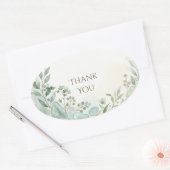 Groene Eucalyptus Botanische Dank Je Oval Ovale Sticker (Envelop)