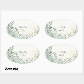 Groene Eucalyptus Botanische Dank Je Oval Ovale Sticker (Vel)