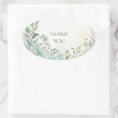 Groene Eucalyptus Botanische Dank Je Oval Ovale Sticker (Tas)