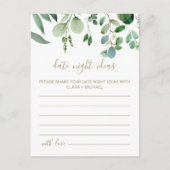 Groene Eucalyptus Botanische Date Night Ideeën Kaa Briefkaart (Voorkant)