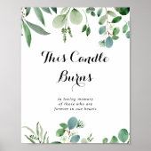 Groene Eucalyptus Botanische Deze Kaars Brandt Bor Poster (Voorkant)