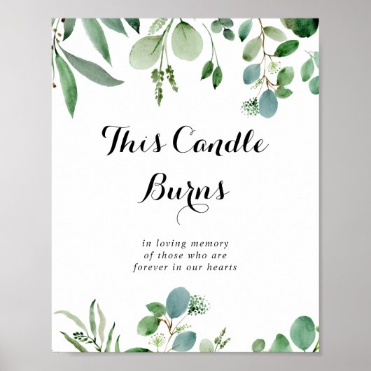 Groene Eucalyptus Botanische Deze Kaars Brandt Bor Poster (Voorkant)