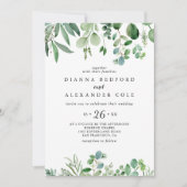 Groene Eucalyptus Botanische Foliage Casual bruilo Kaart (Voorkant)