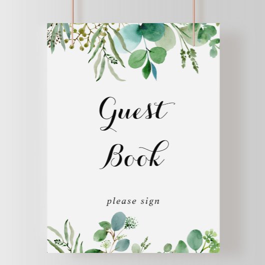 Groene Eucalyptus Botanische Foliage Guest Book Si Poster