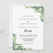 Groene Eucalyptus Botanische Foliage Spaanse bruil Kaart (Voorkant)