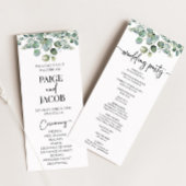 Groene Eucalyptus Botanische Groene Bruiloft Programmakaart