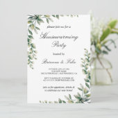 Groene Eucalyptus Botanische Housewarming Party Kaart (Staand voorkant)
