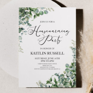 Groene Eucalyptus Botanische Housewarming Party Kaart