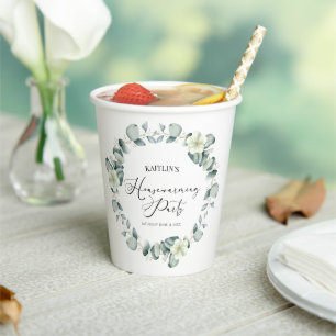 Groene Eucalyptus Botanische Housewarming Party Papieren Bekers