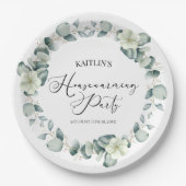 Groene Eucalyptus Botanische Housewarming Party Papieren Bordje (Voorkant)