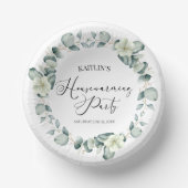 Groene Eucalyptus Botanische Housewarming Party Papieren Kommen (Voorkant)