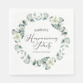 Groene Eucalyptus Botanische Housewarming Party Servet (Voorkant)