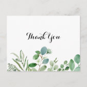 Groene Eucalyptus Botanische Kalligrafie Dank u Briefkaart (Voorkant)