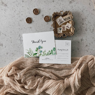 Groene Eucalyptus Botanische Kalligrafie Dank u Briefkaart