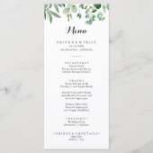 Groene Eucalyptus botanische kalligrafie Menu (Voorkant)