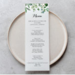 Groene Eucalyptus botanische kalligrafie Menu<br><div class="desc">Deze groene eucalyptus botanische kalligrafietenkaart is perfect voor een moderne bruiloft. Het ontwerp is voorzien van handbeschilderde artistieke,  mooie eucalyptusgroene bladeren,  die zijn samengevoegd tot mooie bouquets om uw evenement te belichamen. Dit menu kan worden gebruikt voor een trouwreceptie,  een repetitief diner,  een vrijgezellenfeest of een evenement.</div>