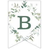 Groene eucalyptus botanische moderne bruidsdouche vlaggetjes (Tweede vlag)