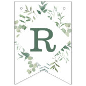 Groene Eucalyptus Botanische Moderne Bruidsuitnodi Vlaggetjes (Derde vlag)