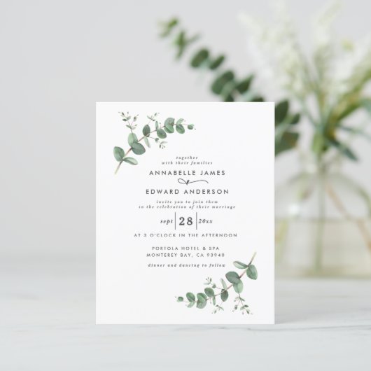 Groene Eucalyptus botanische moderne bruinbruidjes (Staand voorkant)