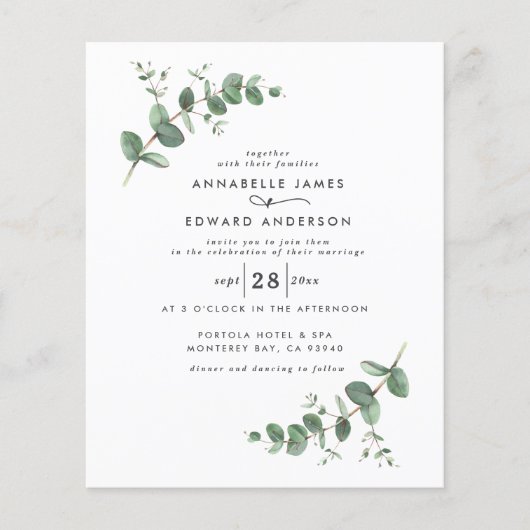 Groene Eucalyptus botanische moderne bruinbruidjes (Voorkant)