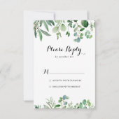Groene Eucalyptus Botanische Moderne Kalligrafie R RSVP Kaartje (Voorkant)