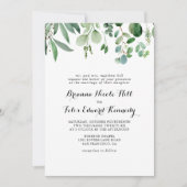 Groene Eucalyptus Botanische olievlek Formele brui Kaart (Voorkant)