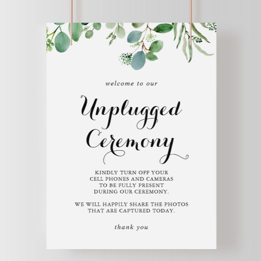 Groene Eucalyptus Botanische Unplugged Ceremony Si Poster