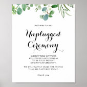 Groene Eucalyptus Botanische Unplugged Ceremony Si Poster (Voorkant)