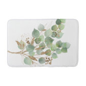 GROENE EUCALYPTUS BRANCH WITTE BATH MAT (Voorkant)