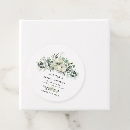 Groene Eucalyptus Bruidsdouche Bedankjes Labels (In situ)