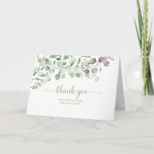 Groene Eucalyptus Bruidsdouche Bedankkaart Kaart