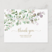 Groene Eucalyptus Bruidsdouche Bedankt Postkaart (Voorkant)