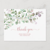 Groene Eucalyptus Bruidsdouche Bedankt Postkaart (Voorkant)