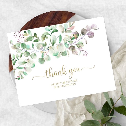 Groene Eucalyptus Bruidsdouche Bedankt Postkaart