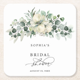 Groene Eucalyptus Bruidsdouche Kartonnen Onderzetters