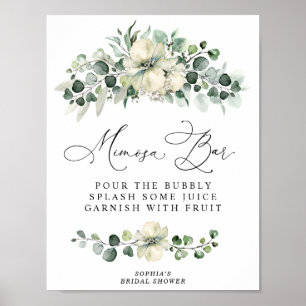 Groene Eucalyptus Bruidsdouche Mimosa Bar Poster