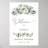 Groene Eucalyptus Bruidsdouche Welkom Poster (Voorkant)